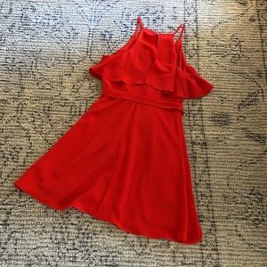 Red evening dress
